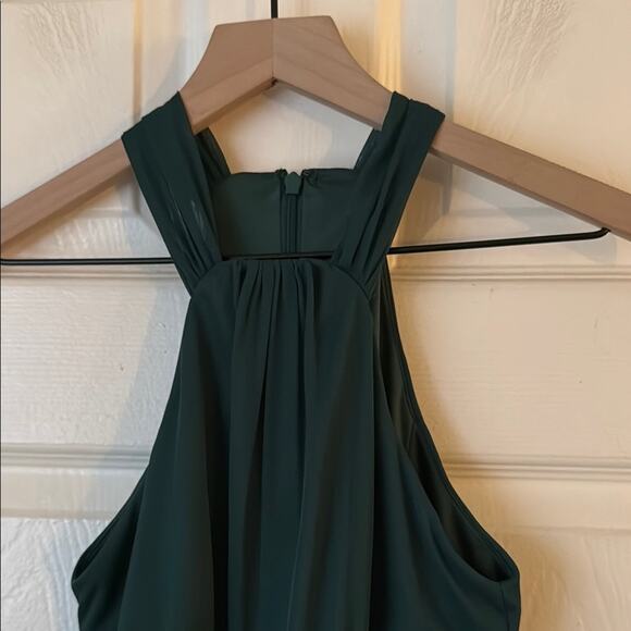 David's Bridal Celebrate DB Studio High-Neck Mesh Dress Juniper Green size 2 NWT - Picture 4 of 11